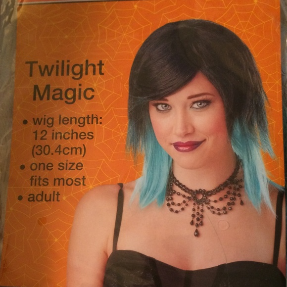 Halloween Costume Accessories Blue Tipped Black Wig Poshmark